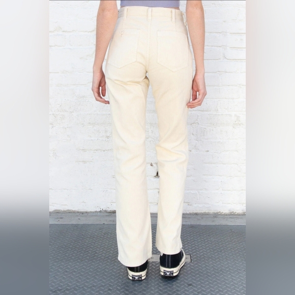 Brandy Melville Lisa cream bootcut high waisted corduroy - Picture 2 of 8
